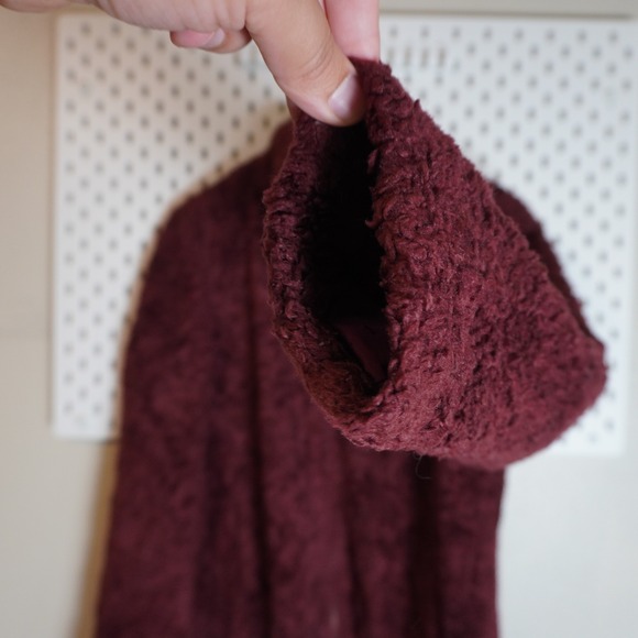 Pendleton Fuzzy Fleece Jacket‎ Burgundy Plaid Pocket Full Zip Medium - Picture 10 of 10